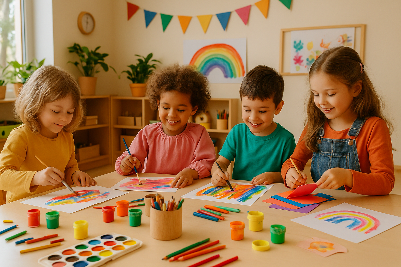 🎨 Kreativ-Nachmittag in der Kita – „Farben, Fantasie & Freundschaft“